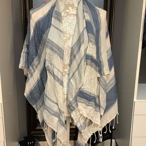 Blue/Cream Coverup-Cardigan